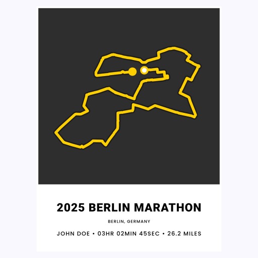 Minimalist 2025 Berlin Marathon Poster - Route Map 1