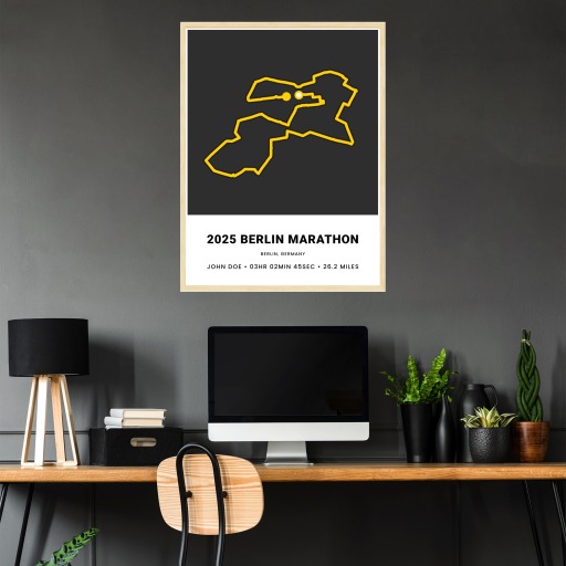 Minimalist 2025 Berlin Marathon Poster - Route Map 4