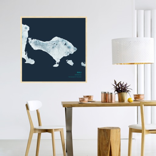 Island of Bali Poster - Terrain Map 3
