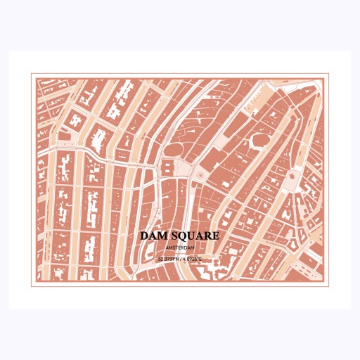 Dam Square Poster - Street Map 1