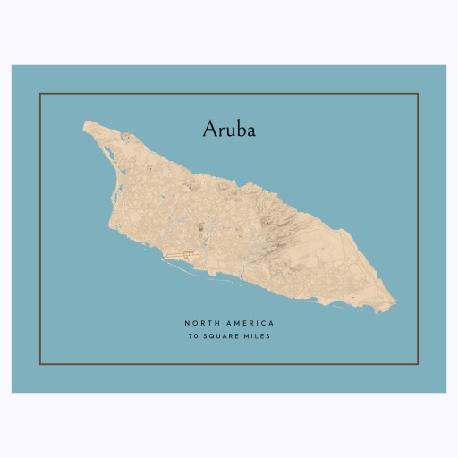 Island of Aruba Map Poster 1