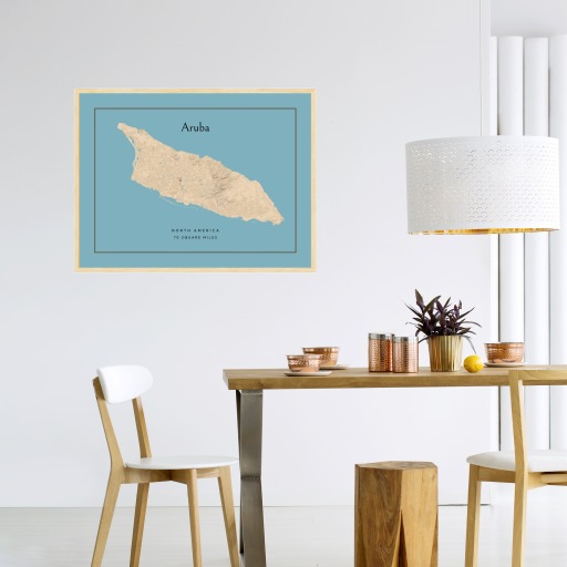 Island of Aruba Map Poster 3