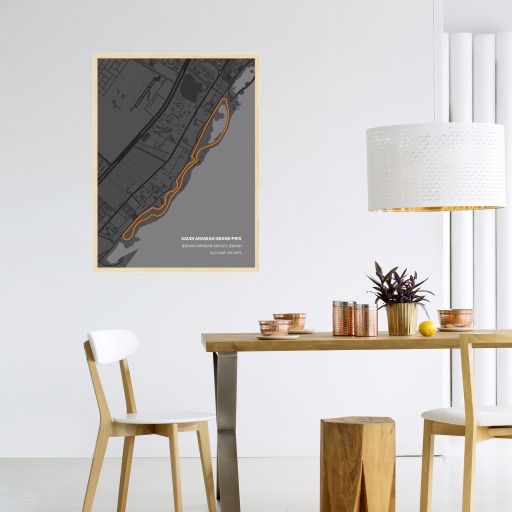 Saudi Arabian Grand Prix Poster - Track Map 4
