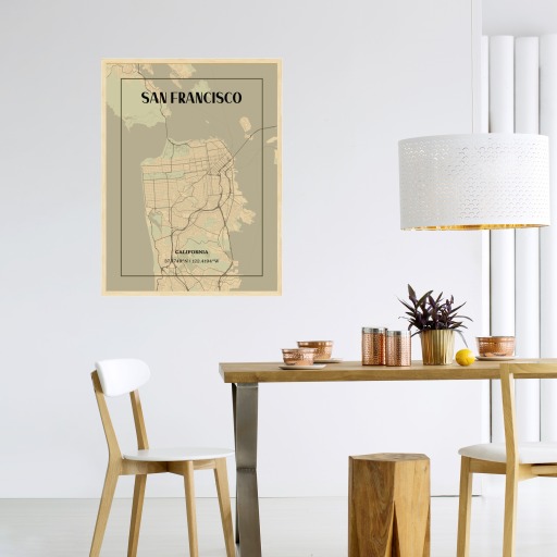 San Francisco in Vintage Poster - Street Map 4
