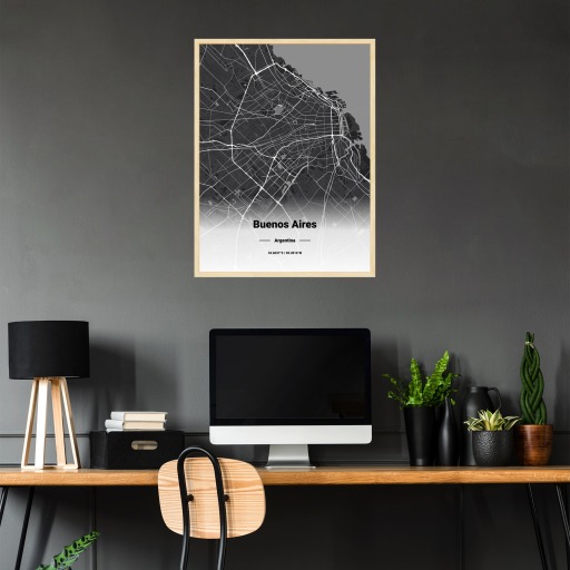 Buenos Aires in Dark Poster - Street Map 2