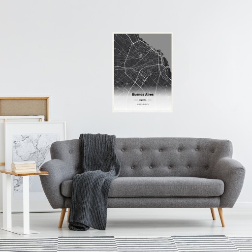 Buenos Aires in Dark Poster - Street Map 4