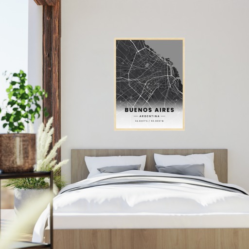 Buenos Aires in Dark Poster - Street Map 6