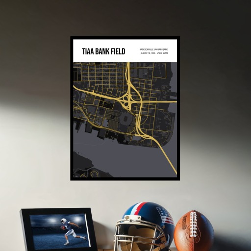 Jacksonville Jaguars Stadium Poster - Street Map 3