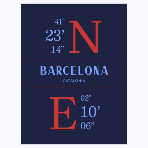 Barcelona Coordinates Poster 1