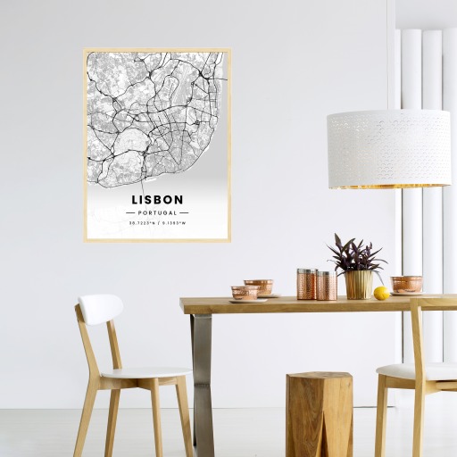 Lisbon in Light Poster - Street Map 4