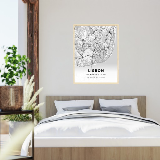 Lisbon in Light Poster - Street Map 6