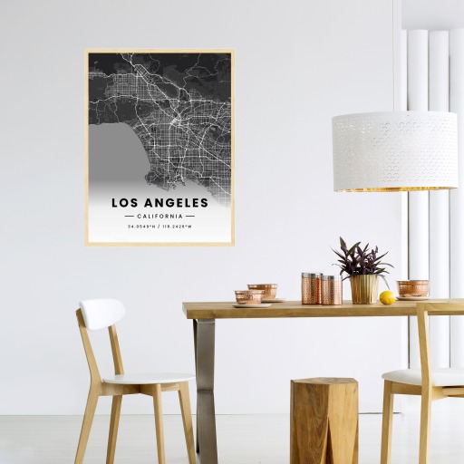 Los Angeles in Dark Poster - Street Map 4