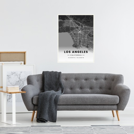 Los Angeles in Dark Poster - Street Map 5