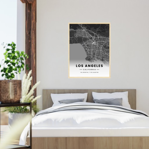 Los Angeles in Dark Poster - Street Map 6