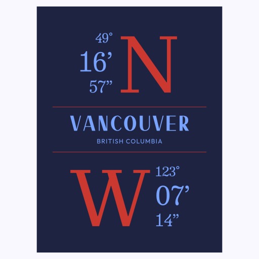 Vancouver Coordinates Poster 1