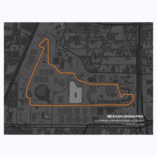 Mexican Grand Prix Poster - Track Map 1