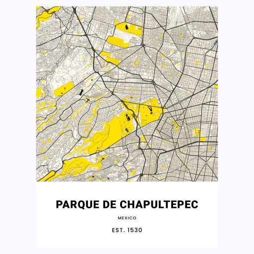 Parque de Chapultepec Poster - Street Map 1