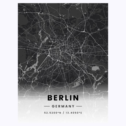 Berlin in Dark Poster - Street Map 1