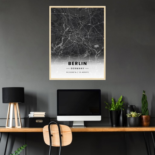 Berlin in Dark Poster - Street Map 3