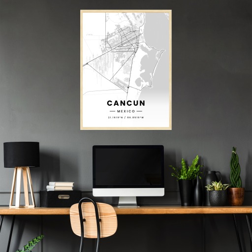 Cancun in Light Poster - Street Map 3