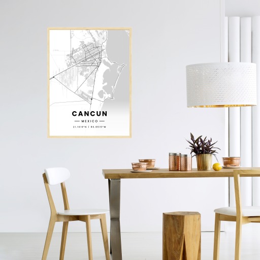 Cancun in Light Poster - Street Map 4