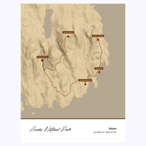 Our Trip to Acadia National Park Poster - Topo Map 1