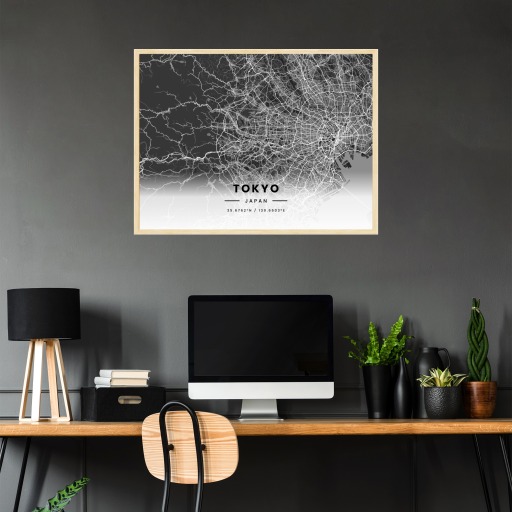 Tokyo in Dark Poster - Street Map 3