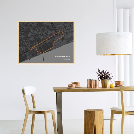 Detroit Street Circuit Poster - Track Map 3