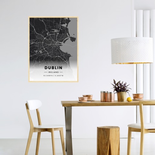 Dublin in Dark Poster - Street Map 4
