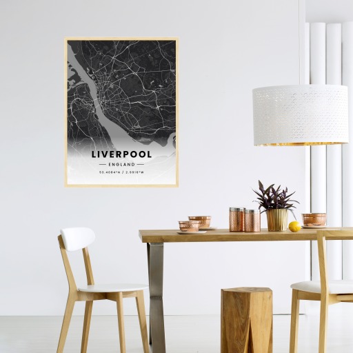 Liverpool in Dark Poster - Street Map 4