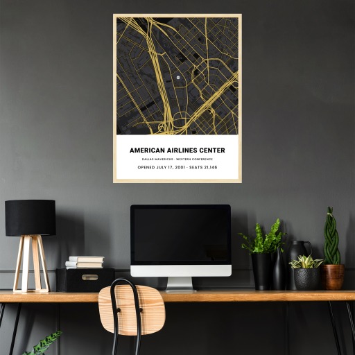 Dallas Mavericks Arena Poster - Street Map 3