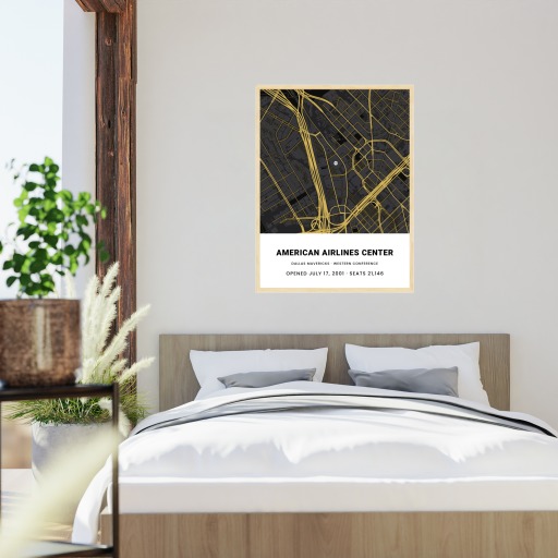 Dallas Mavericks Arena Poster - Street Map 6