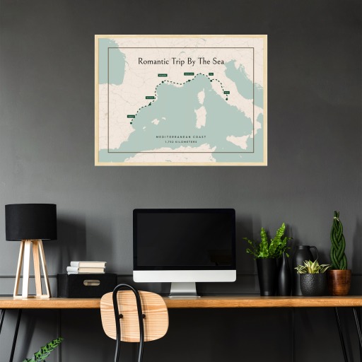 Our Mediterranean Coast Trip Poster - Route Map 2
