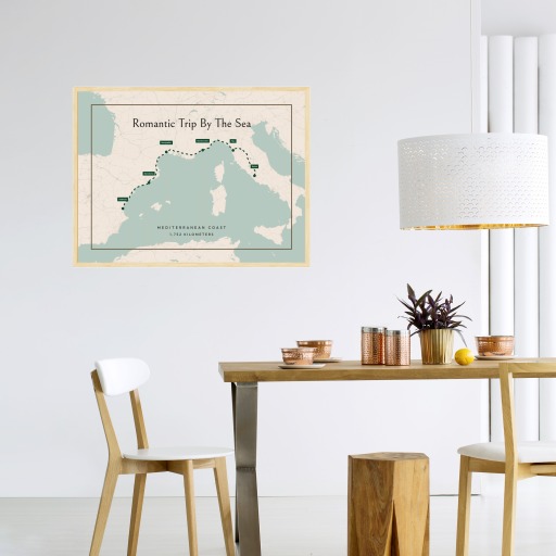 Our Mediterranean Coast Trip Poster - Route Map 3