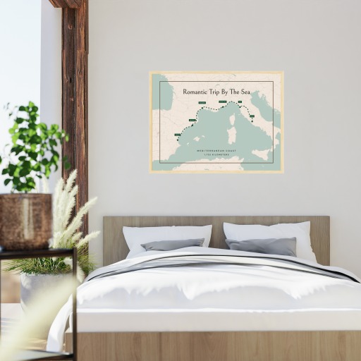 Our Mediterranean Coast Trip Poster - Route Map 5