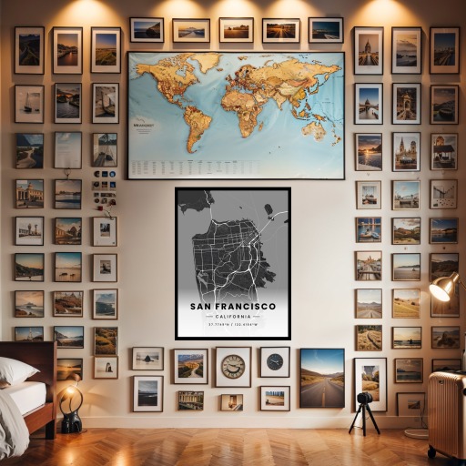 San Francisco in Dark Poster - Street Map 2