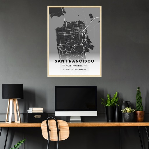 San Francisco in Dark Poster - Street Map 3