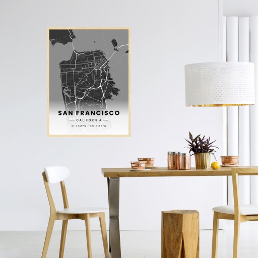San Francisco in Dark Poster - Street Map 4