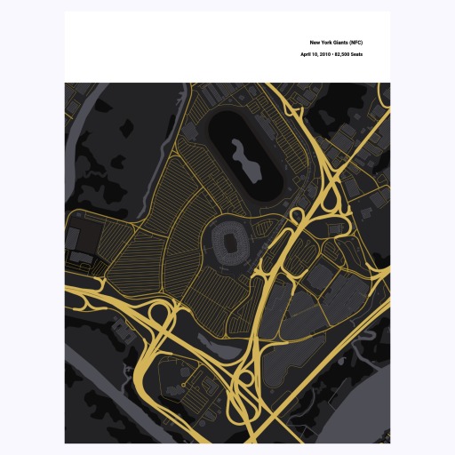 NY Giants Stadium Poster - Street Map 1