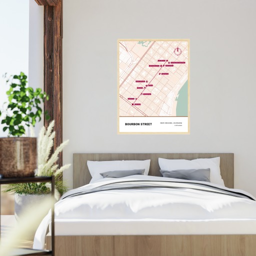 Bourbon Street Poster - Street Map 5