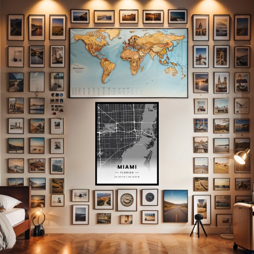 Miami in Dark Poster - Street Map 2