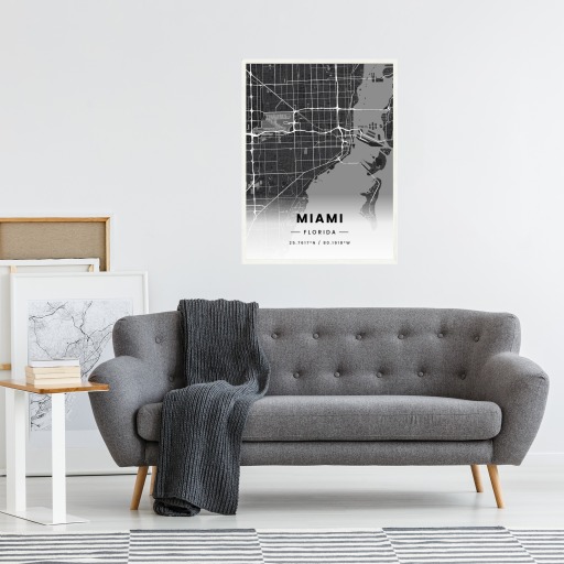 Miami in Dark Poster - Street Map 5