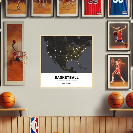 NBA Arenas Poster - Street Map 2