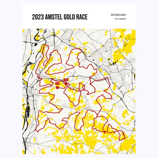 2023 Amstel Gold Race Poster - Route Map 1