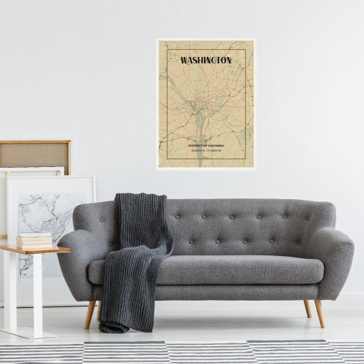 Washington D.C. in Vintage Poster - Street Map 5