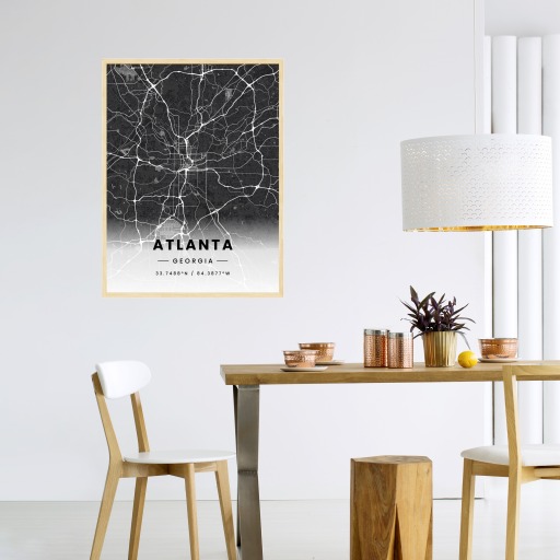 Atlanta in Dark Poster - Street Map 4