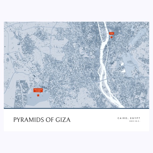 Pyramids of Giza Poster - Street Map 1
