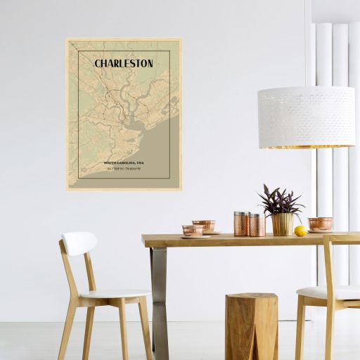 Charleston in Vintage Poster - Street Map 4