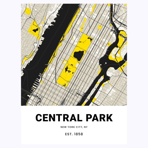 Central Park Poster - Street Map 1