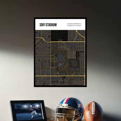 Los Angeles Chargers Stadium Poster - Street Map 3